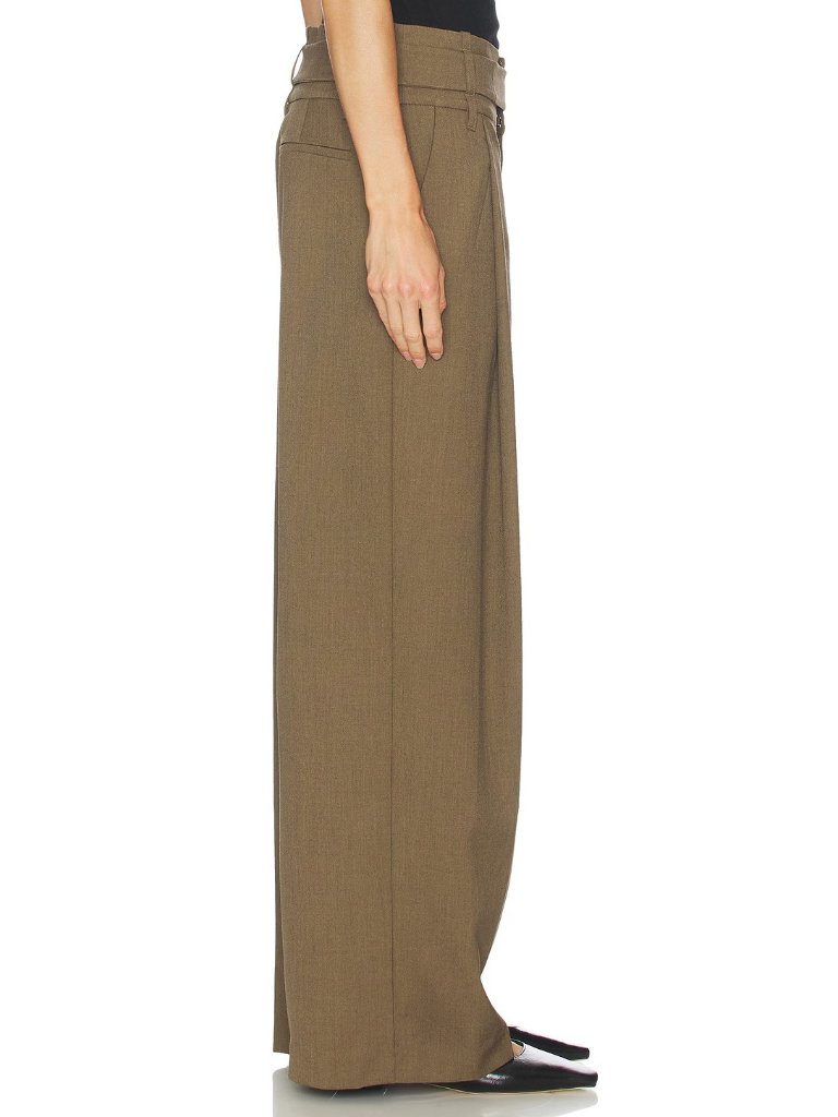 Sir. Sartoria Belted Trouser Pants Chocolate Brown Marle — image 3 of 6